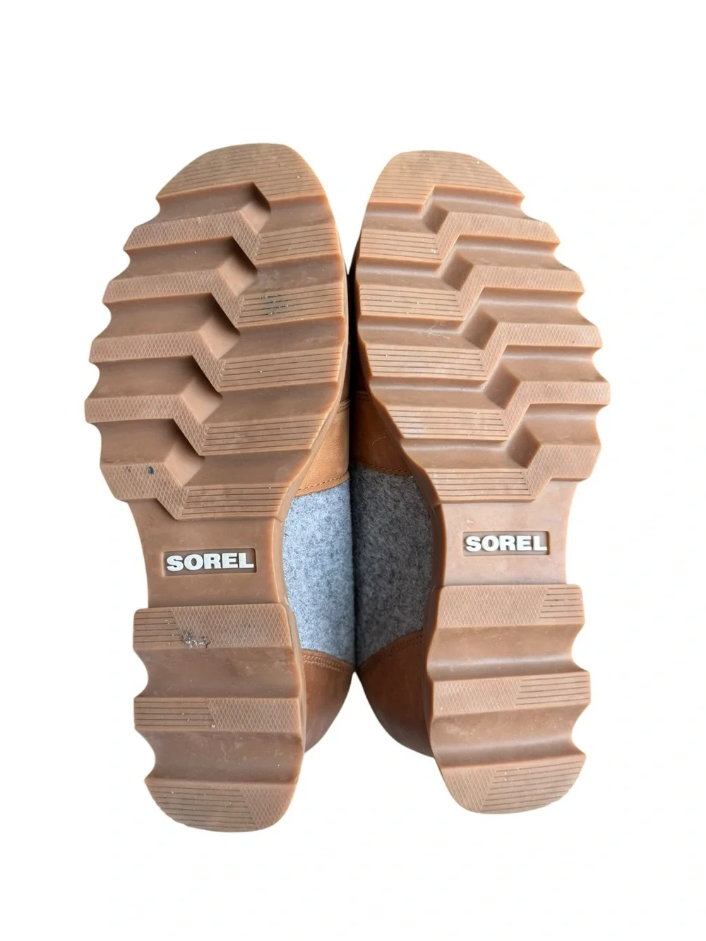 Sorel - Joan of Arctic Wedge II Lace Up Boots Brown Gray Felt Sz 7.5